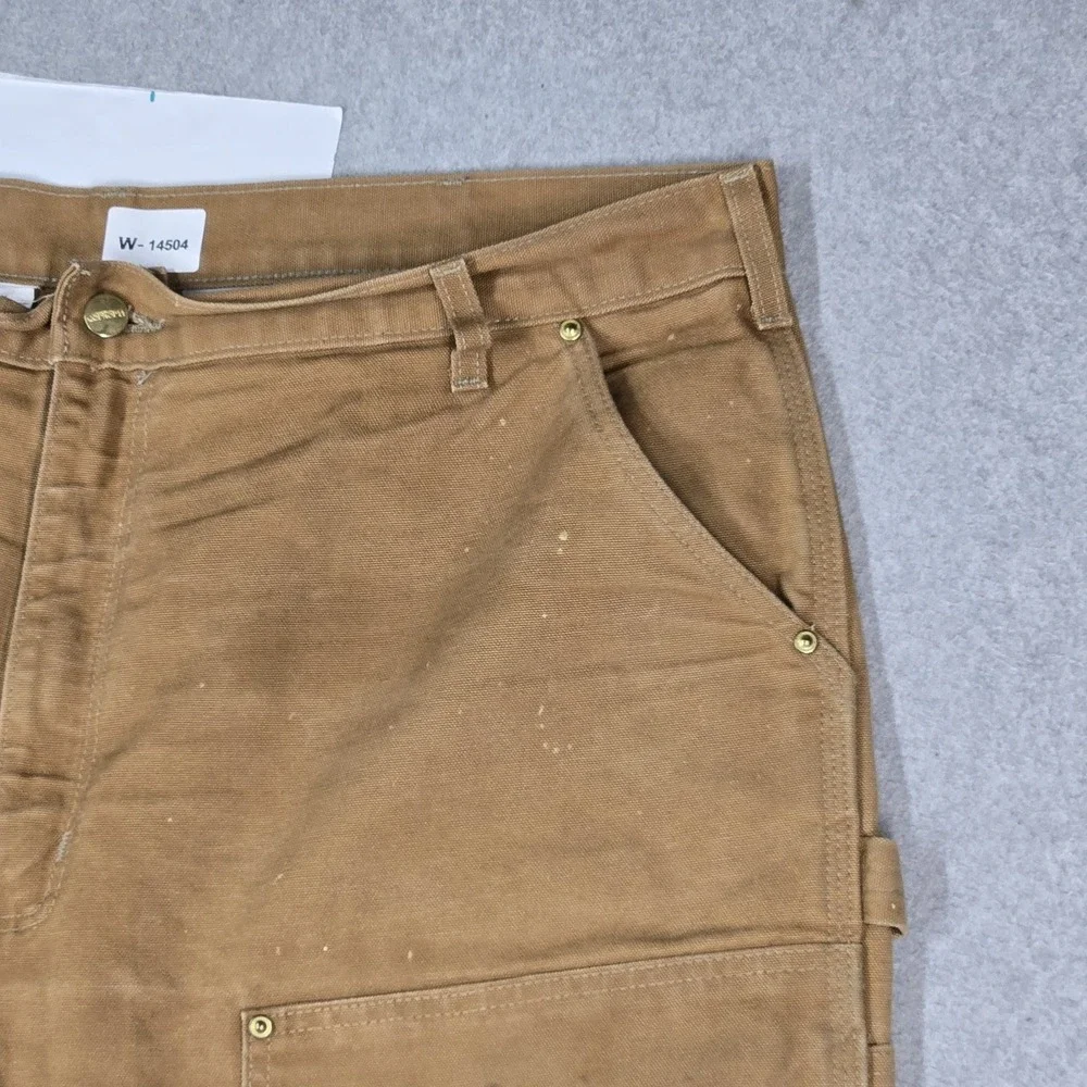 VINTAGE Carhartt Men Pants 40X30 Brown Double Knee Dungaree Made In USA READ